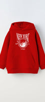 Kapüşonlu İçi Polar New York Yazı Baskılı Kırmızı Unisex Çocuk Hoodie Sweatshirt