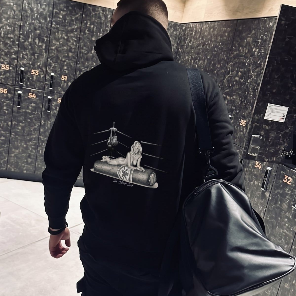 Erkek Oversize Sweatshirt Hoodie Ring Spirit Black Siyah – Kapüşonlu, 3 İplik Polar, Kanguru Cepli