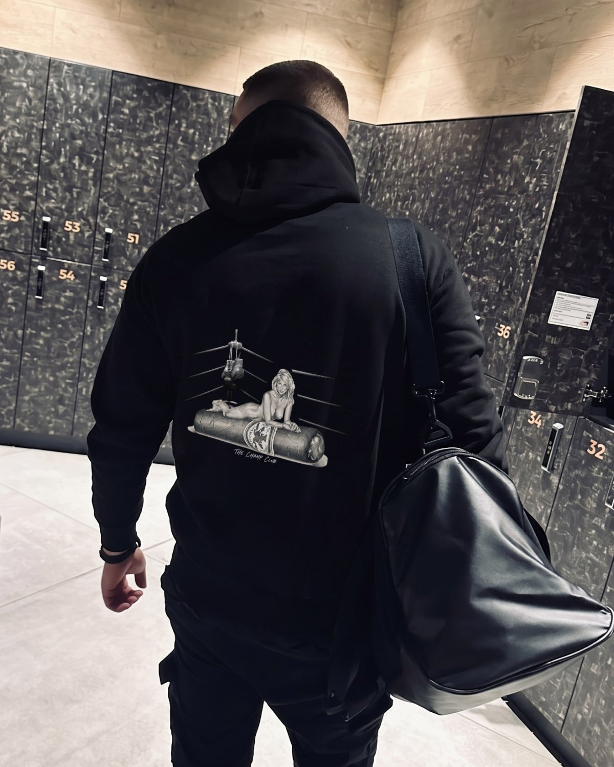 Erkek Oversize Sweatshirt Hoodie Ring Spirit Black Siyah – Kapüşonlu, 3 İplik Polar, Kanguru Cepli