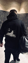 Erkek Oversize Sweatshirt Hoodie Ring Spirit Black Siyah – Kapüşonlu, 3 İplik Polar, Kanguru Cepli