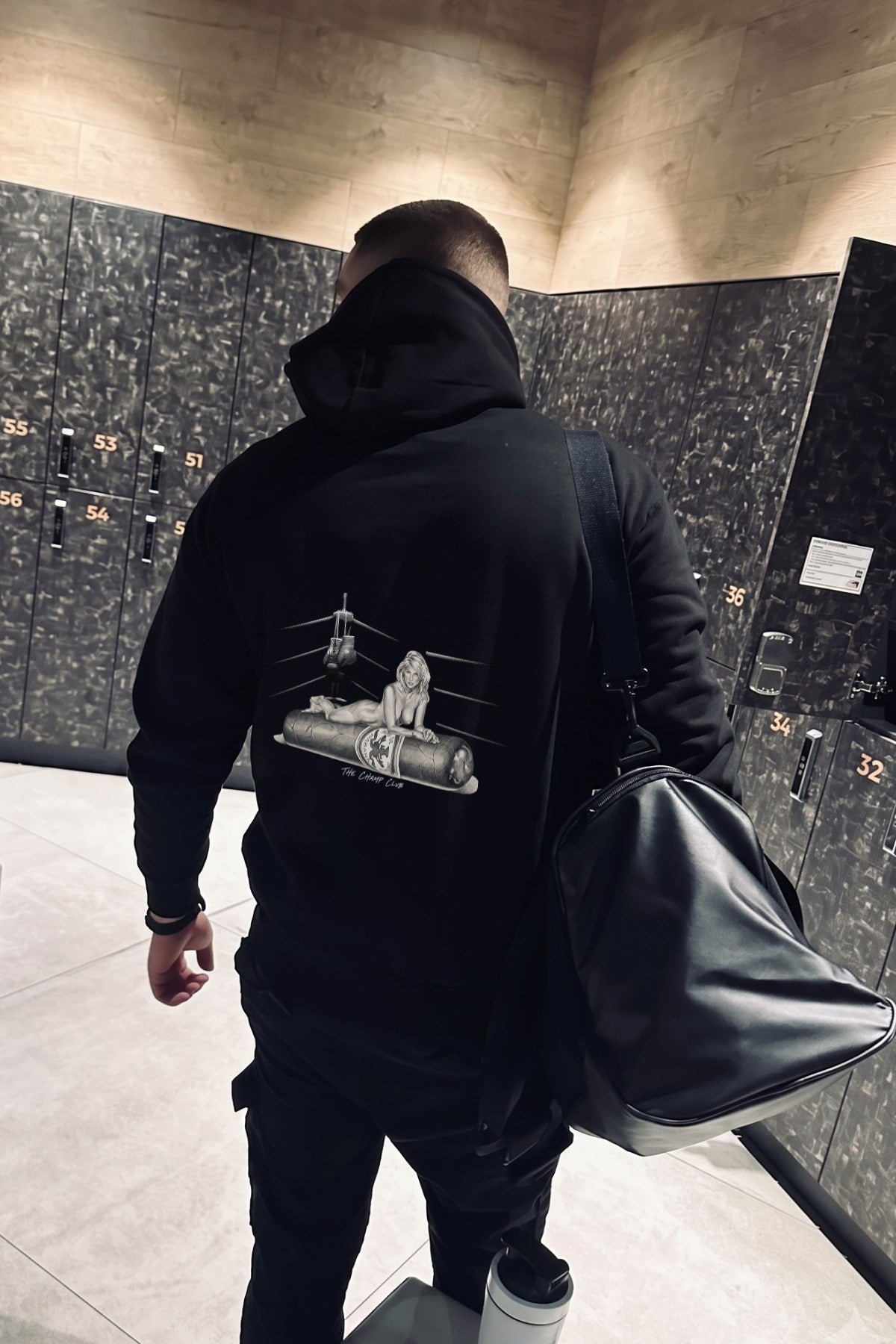 Erkek Oversize Sweatshirt Hoodie Ring Spirit Black Siyah – Kapüşonlu, 3 İplik Polar, Kanguru Cepli