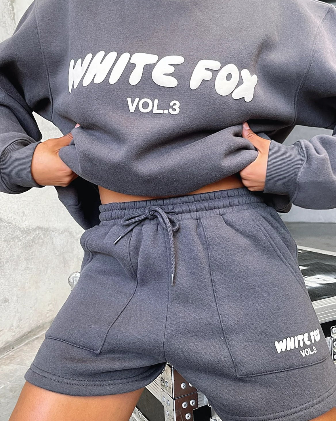 White Fox Kadın Füme Vol 3 Yazılı Offstage Short