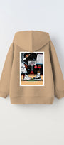 Kapüşonlu İçi Polar I Love This Game Yazılı Basketbol Baskılı Bej Unisex Çocuk Sweatshirt