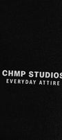 Kadın Oversize Tişört CHMP STUDIOS Baskılı Siyah – Bisiklet Yaka, %100 Pamuk Compact Süprem 24/1