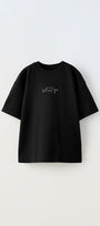 Never Let Me Go Yazılı Baskılı Siyah Çocuk T-shirt