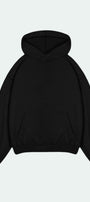 Kadın Oversize Sweatshirt Hoodie Ring Spirit Black Siyah – Kapüşonlu, 3 İplik Polar, Kanguru Cepli