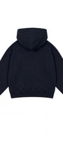 Kız Çocuk Oversize Basic Hoodie Sweatshirt Lacivert – Kapüşonlu, Kanguru Cepli, 3 İplik Polar