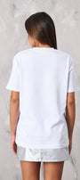 Taş Baskılı Beyaz Kadın T-Shirt