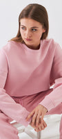 Unisex Oversize Eşofman Takımı Basic Pembe – Bisiklet Yaka, Lastikli Paça, 3 İplik Şardonlu Polar