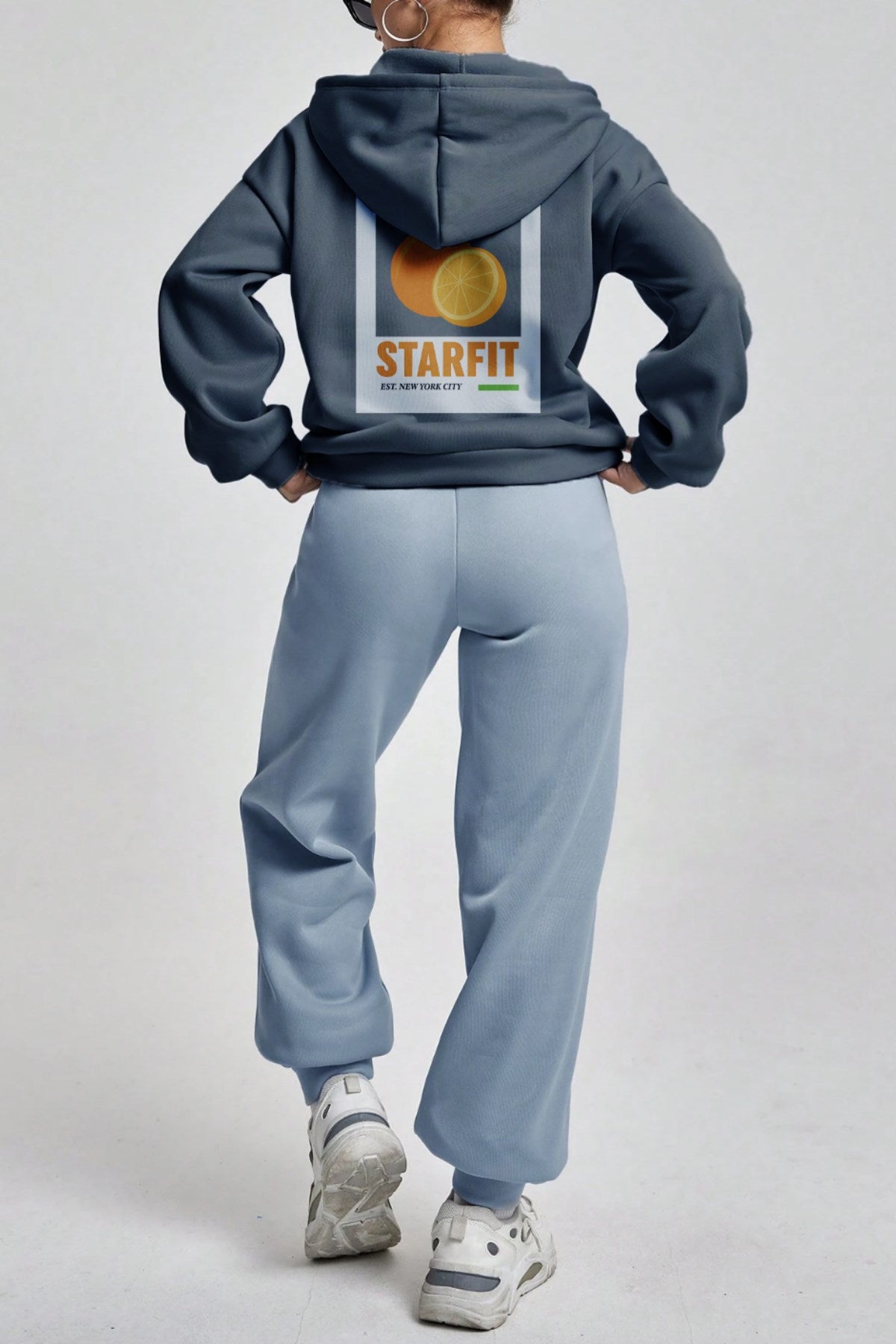 Marine Oversize Hoodie Marine – 3 İplik Şardonlu, Kapüşonlu Kanguru Cepli, Sırt Tam Portakal Baskı