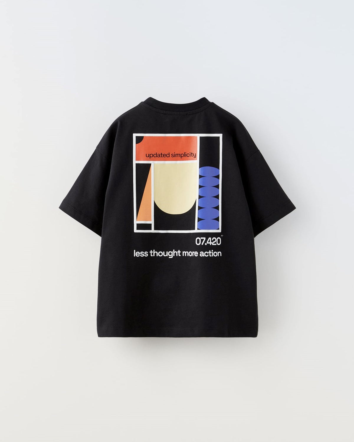 Updated Simplicity Yazılı Desen Tasarım Baskılı Siyah Çocuk T-Shirt