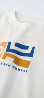 Feel Each Moment Yazılı Desen Baskılı Beyaz Çocuk T-Shirt