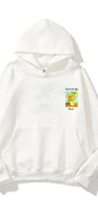 Kapüşonlu İçi Polar Vincent Van Gogh Baskılı Beyaz Unisex Hoodie Sweatshirt