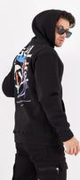 Arka Baskı Detaylı Live Good Life Yazılı Kapüşonlu Bağcıklı Fermuar Kapamalı Oversize Sweatshirt