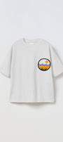 Rise Enjoy yazılı Gün Batımı Tasarım Baskılı Beyaz Çocuk T-Shirt