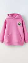 Kapüşonlu İçi Polar Intense Feelings Baskılı Pembe Unisex Çocuk Hoodie Sweatshirt