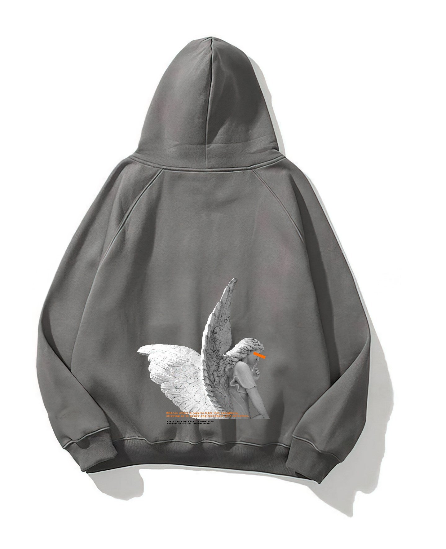 Kapüşonlu İçi Polar Art Work Heykel Baskılı Füme Unisex Hoodie Sweatshirt