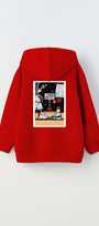Kapüşonlu İçi Polar I Love This Game Yazılı Basketbol Baskılı Kırmızı Unisex Çocuk Hoodie Sweatshirt