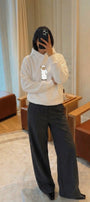 sKadın Oversize Sweatshirt Hoodie Emirati Bear Beyaz – Kapüşonlu, 3 İplik Polar, Kanguru Cepli