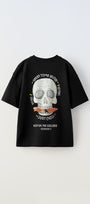 Great Time So Fun Yazılı Kuru Kafa Tasarım Baskılı Siyah Çocuk T-Shirt