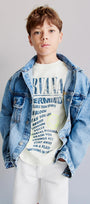 Nirvana Yazılı Smile Baskılı Beyaz Çocuk T-shirt 