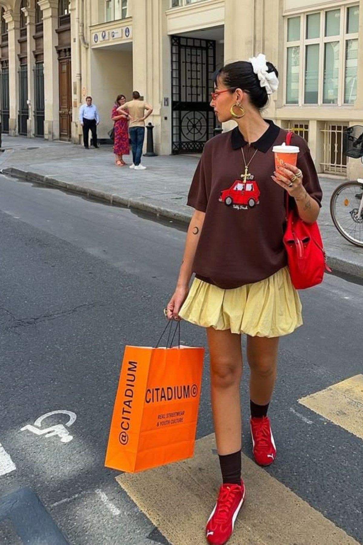 Balon Kesim Mini Tasarım Etek Sarı