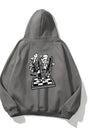 Kapüşonlu İçi Polar Satranç Think Baskılı Füme Unisex Oversize Hoodie Sweatshirt