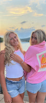 Pembe Oversize Hoodie Pembe – 3 İplik Şardonlu, Kapüşonlu Kanguru Cepli, Sırt Tam Portakal Baskı
