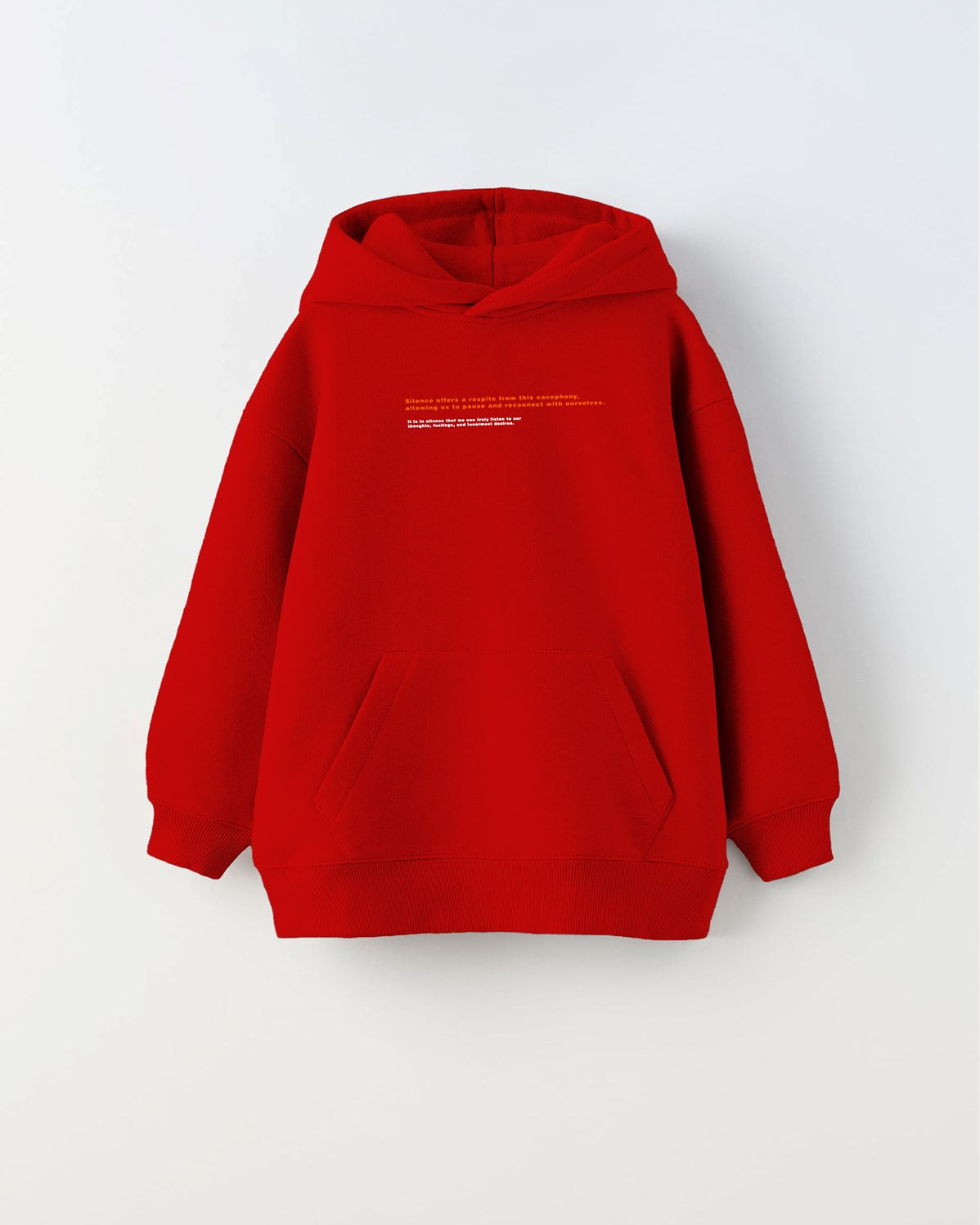 Kapüşonlu İçi Polar Art Work Heykel Baskılı Kırmızı Unisex Çocuk Hoodie Sweatshirt