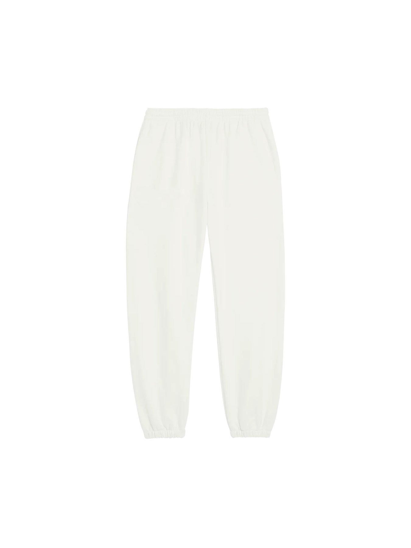 Beli Lastikli Paçası Lastikli Pamuklu Nefes Alan Nature Concept Regular Fit Jogger Beyaz Eşofman Alt