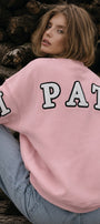 Kadın Oversize Sweatshirt Empathy 3D Baskılı Pembe – Bisiklet Yaka, 3 İplik Şardonlu Polar