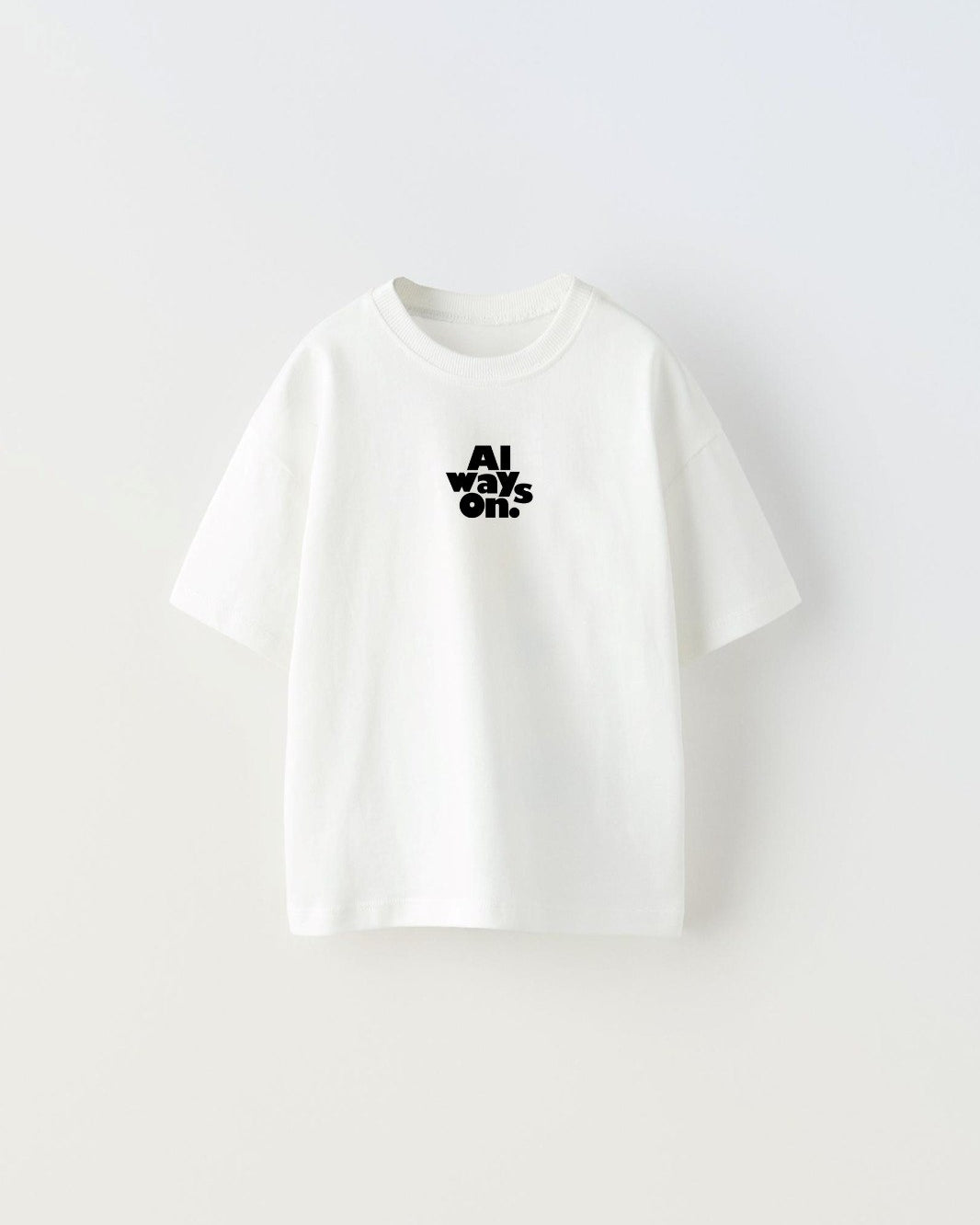 Always On Yazılı Futbol Tasarım Baskılı Beyaz Çocuk T-shirt