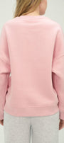Kadın Teddy Ayıcık Baskılı Pembe 3 İplik Şardonlu Sweatshirt  Bisiklet Yaka, İçi Pamuklu