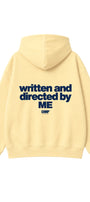 Kadın Oversize Hoodie Written & Directed Baskılı Sarı – Kapüşonlu, Sırt Baskılı, 3 İplik