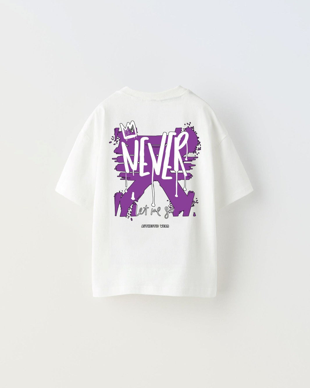 Never Let Me Go Yazılı Baskılı Beyaz Çocuk T-shirt