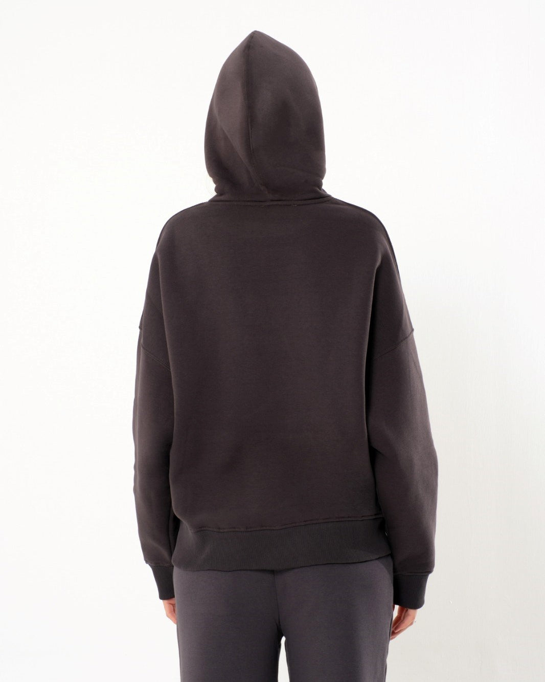 Kadın Oversize Kapüşonlu Sweatshirt ve Eşofman Takım Yüksek Rubber Baskı  Rahat ve Şık Tasarım