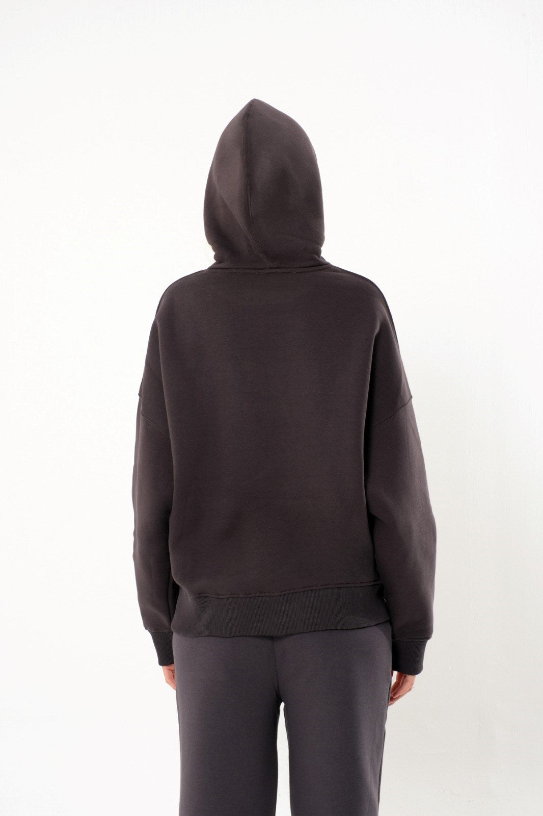 Kadın Oversize Kapüşonlu Sweatshirt ve Eşofman Takım Yüksek Rubber Baskı  Rahat ve Şık Tasarım