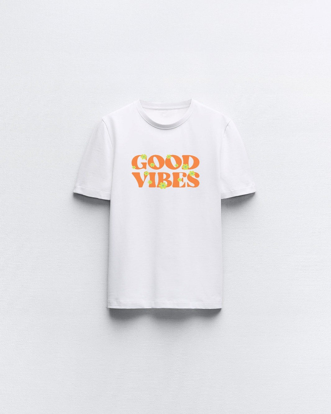 Good Vıbes Yazılı Baskılı Beyaz Çocuk T-shirt