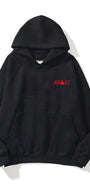 Kapüşonlu İçi Polar Amore Baskılı Siyah Unisex Hoodie Sweatshirt