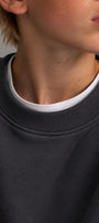 Erkek Çocuk Oversize Sweatshirt Basic Füme – Bisiklet yaka, 3 iplik şardonlu polar