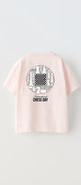 International Chess Day Yazılı Satranç Tasarım Baskılı Pembe Çocuk T-Shirt