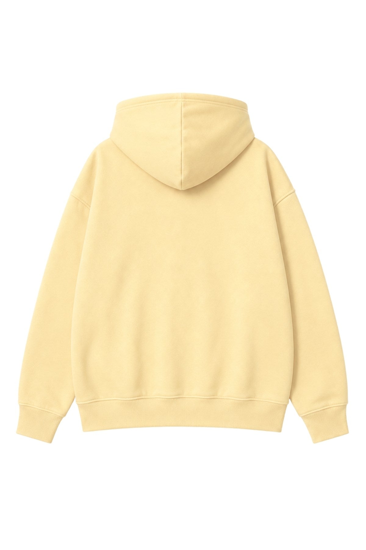 Kadın Oversize Hoodie Back To The 90’s Baskılı Sarı - Kapüşonlu, Kanguru Cepli, 3 İplik Polar