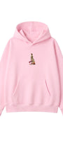 Kadın Oversize Hoodie City Walk Baskılı Pembe – Kapüşonlu, Kanguru Cepli, 3 İplik Polar