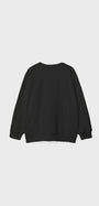 Bisiklet Yaka İçi Polar Paris Yazılı Kiraz Baskılı Siyah Oversize Sweatshirt