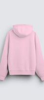 Kapüşonlu İçi Polar Shark Baskılı Pembe Oversize Hoodie Sweatshirt