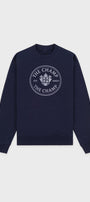 Unisex Lacivert Sweatshirt – The Champ Armalı, Bisiklet Yaka, Modern Kolej ve Şehir Stili