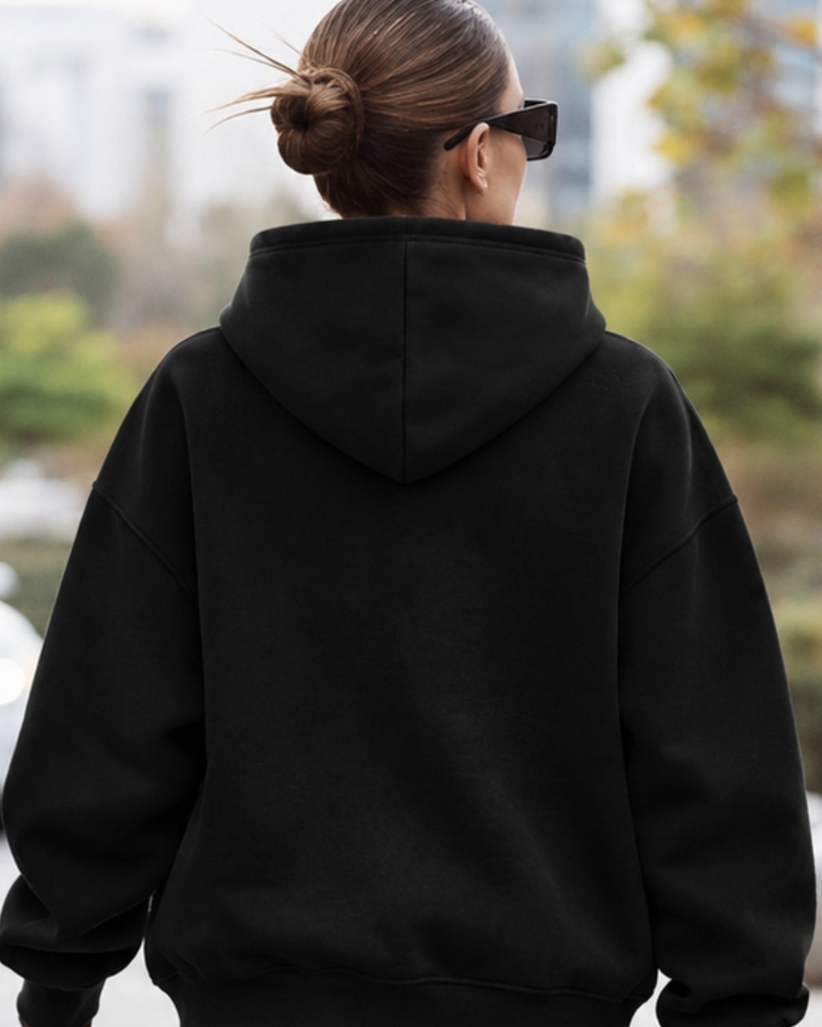 Kadın Oversize Hoodie 90’s Girl Baskılı Siyah – Kapüşonlu, Kanguru Cepli, 3 İplik Polar