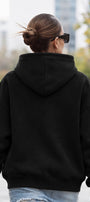 Kadın Oversize Hoodie 90’s Girl Baskılı Siyah – Kapüşonlu, Kanguru Cepli, 3 İplik Polar