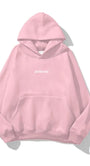 Kapüşonlu İçi Polar Problems Yazılı Heykel Baskılı Pembe Unisex Hoodie Sweatshirt