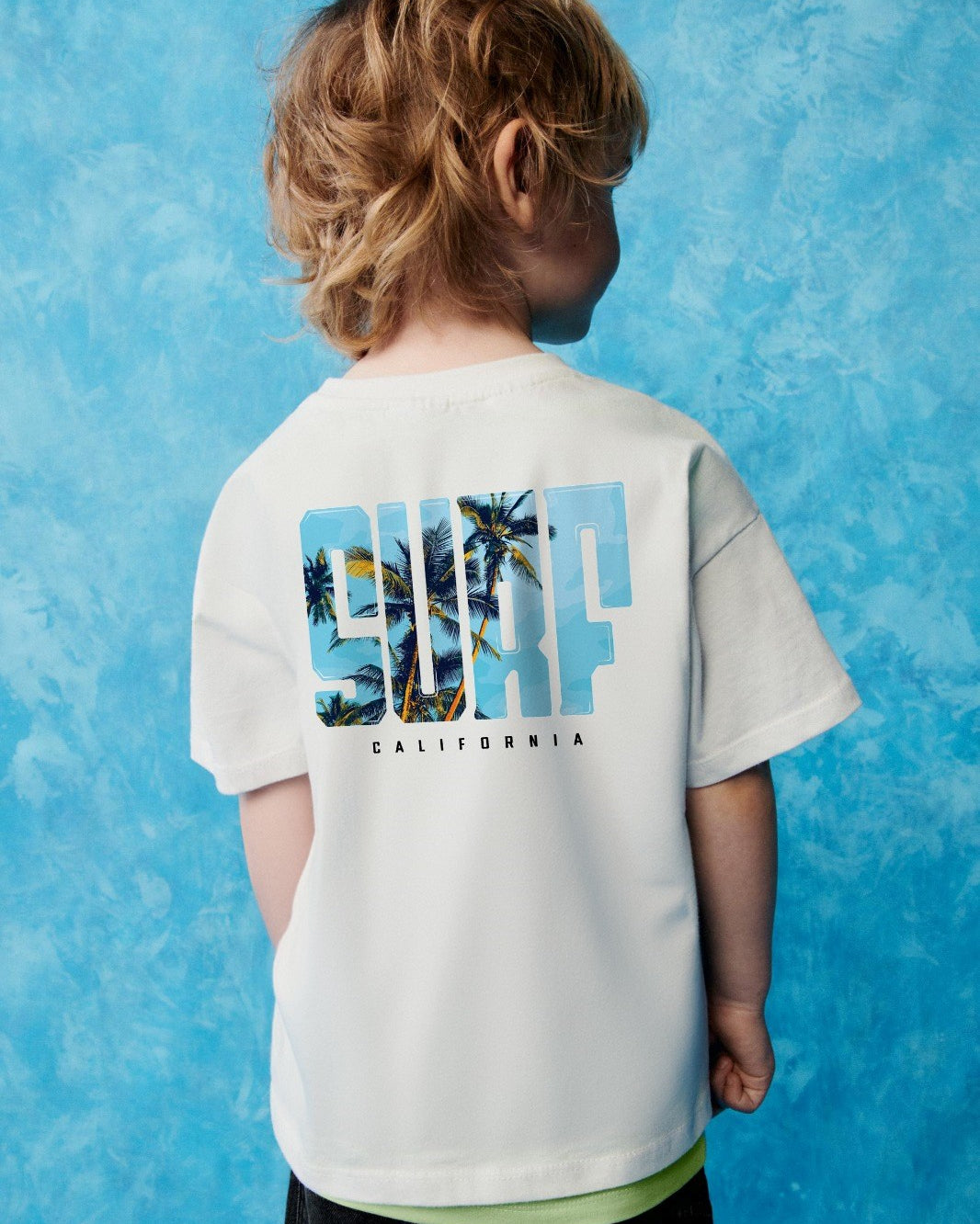 Surf California Yazılı Baskılı Beyaz Çocuk T-shirt